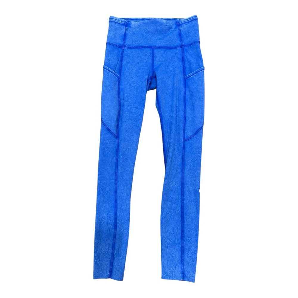 LULULEMON Fast And Free size 4 inseam 25 Ice Dye Ice Wash Cerulean Blue - Picture 3 of 8